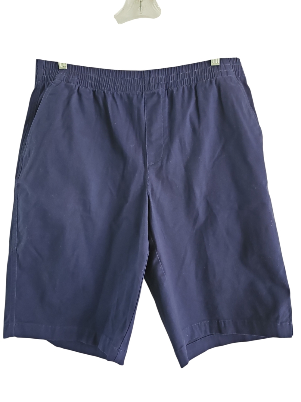 Lands' End Bermuda Shorts 16 Blue Pull On Elastic Waist Inseam 12" Pockets